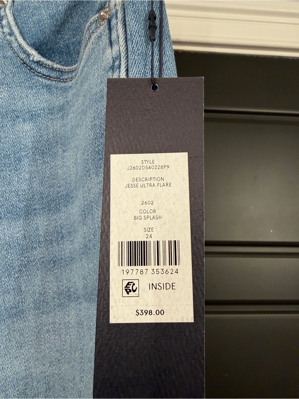 Veronica Beard Washed Light Blue Wide-Leg Denim Jeans